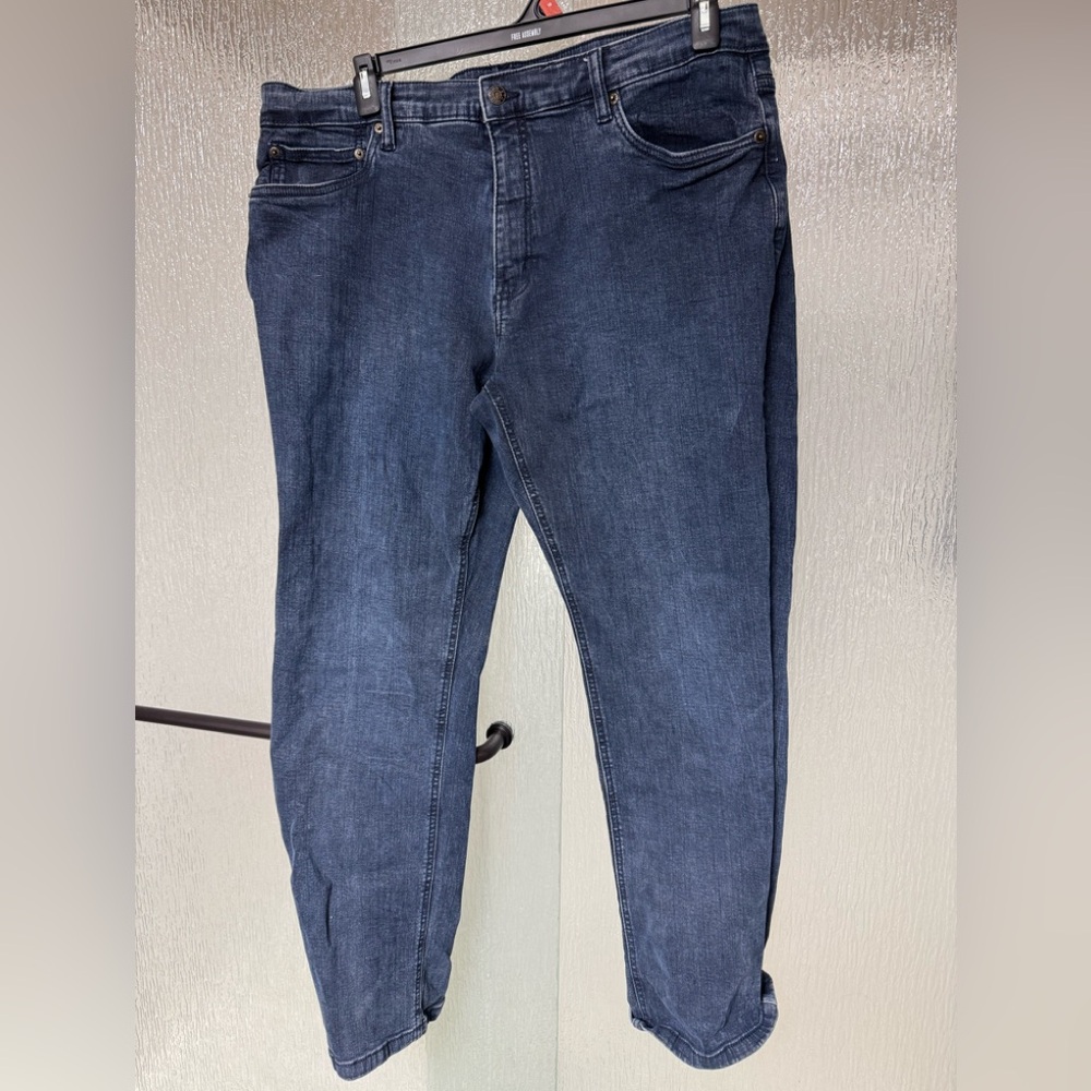 Men's Dark Blue Denim Jeans - Classic Straight Fit